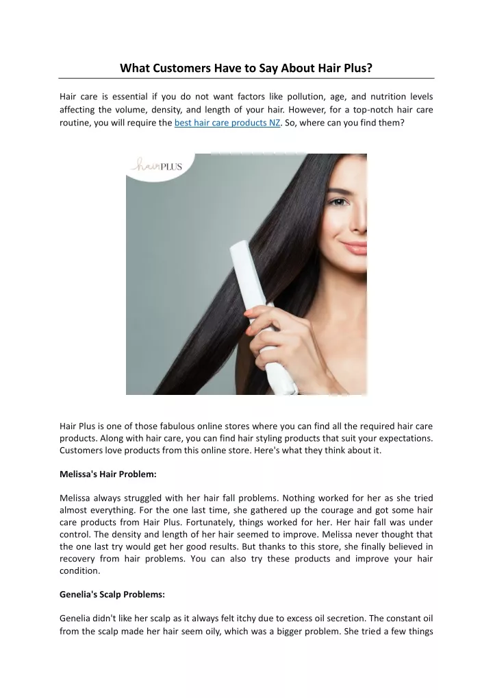 what customers have to say about hair plus