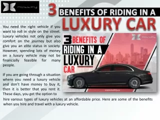 3 Benefits Of Riding In A Luxury Car