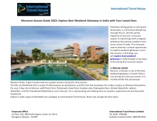 Monsoon Season Guide 2023 Explore Best Weekend Getaways in India with Your Loved Ones