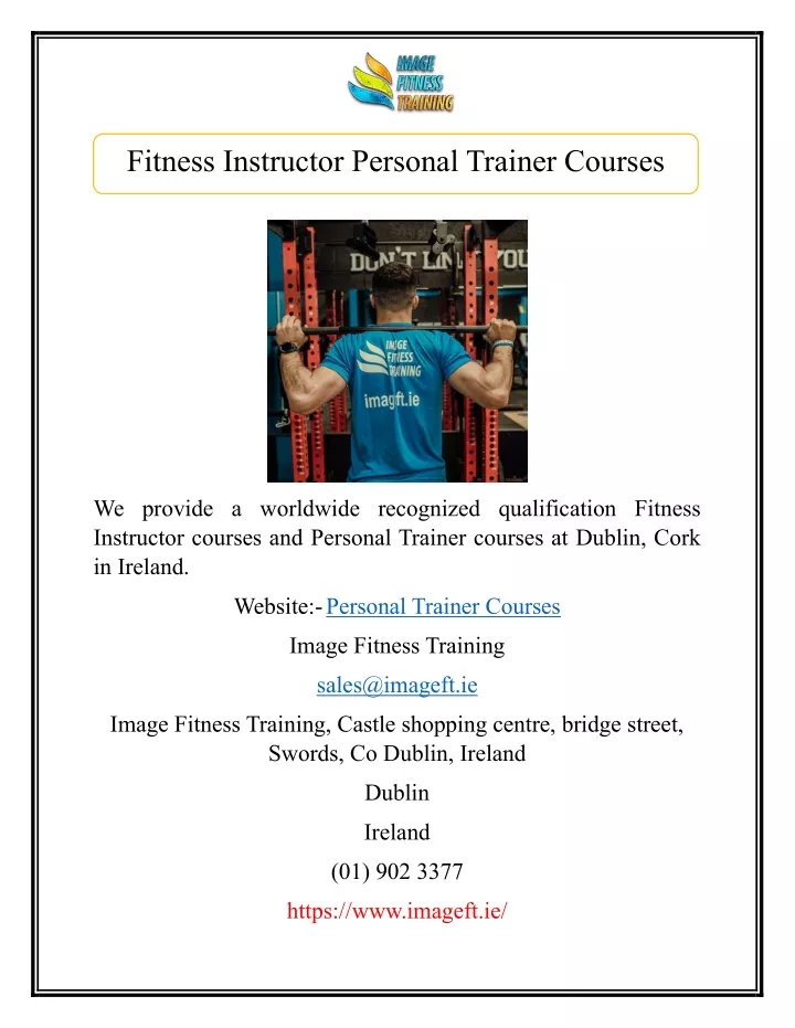 fitness instructor personal trainer courses