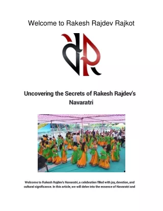 Uncovering the Secrets of Rakesh Rajdev's Navaratri