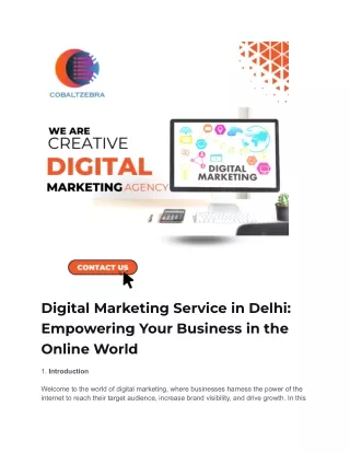 Digital Marketing Service in Delhi Empowering Your Business in the Online World