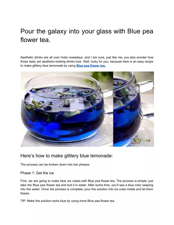 pour the galaxy into your glass with blue