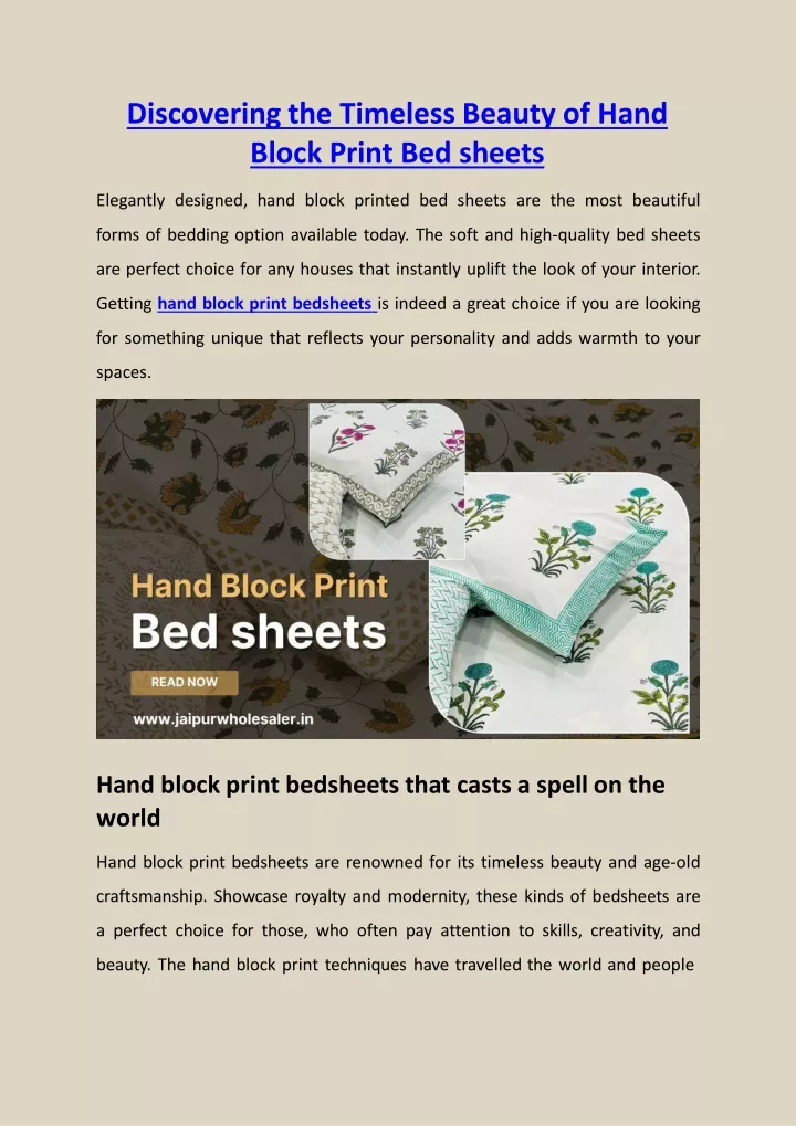 discovering the timeless beauty of hand block print bed sheets