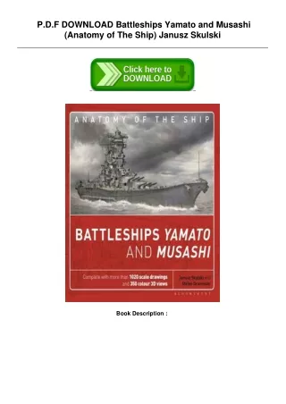 [pdf] Free PDF Battleships Yamato and Musashi (Anatomy of The Ship) by Janusz Sk