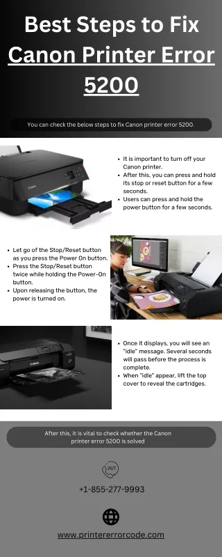 Best Steps to Fix Canon Printer Error 5200