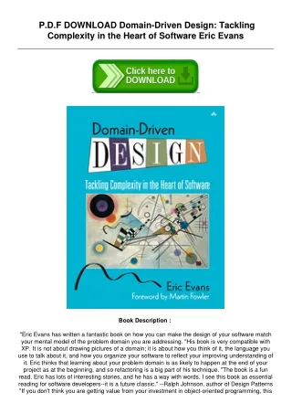 Download [PDF] Domain-Driven Design: Tackling Complexity in the Heart of Softwar