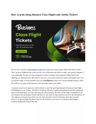 Business Class Flights