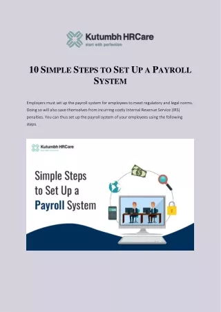 10 s imple s teps to s et u p a p ayroll s ystem