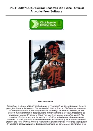 [pdf] Free PDF Sekiro: Shadows Die Twice - Official Artworks by FromSoftware [PD