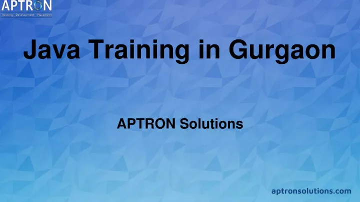 java training in gurgaon