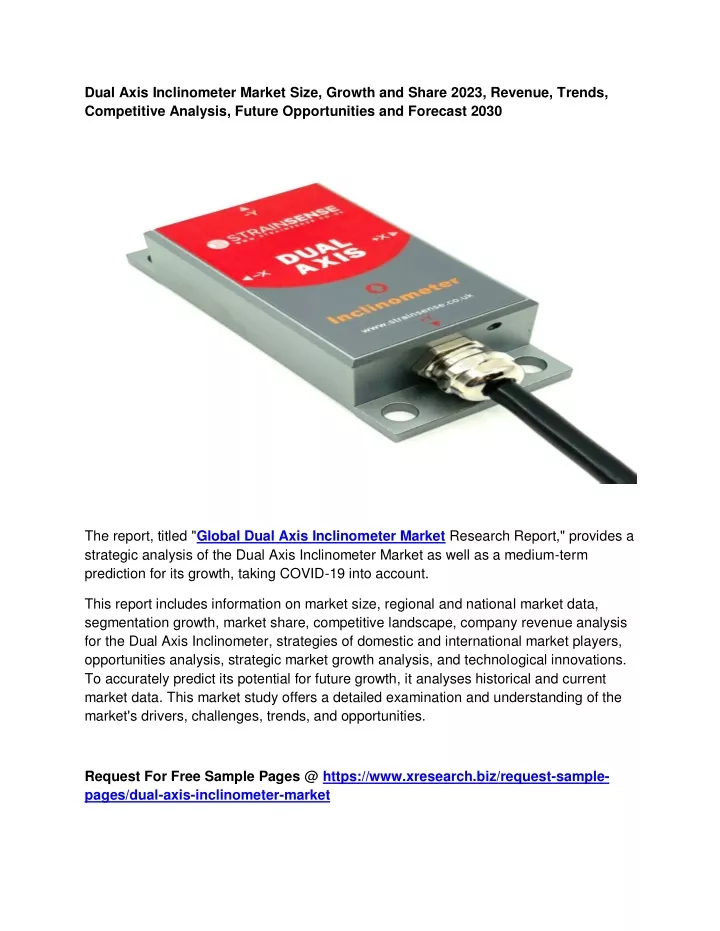 dual axis inclinometer market size growth