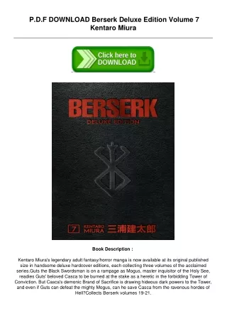Download[Pdf] Berserk Deluxe Edition Volume 7 by Kentaro Miura PDF File