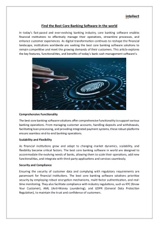 find the best core banking software in the world