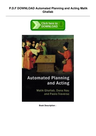[PDF] Download Automated Planning and Acting by Malik Ghallab [PDF EPUB KINDLE]