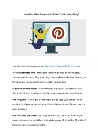 How can I use Pinterest to drive traffic to my blog
