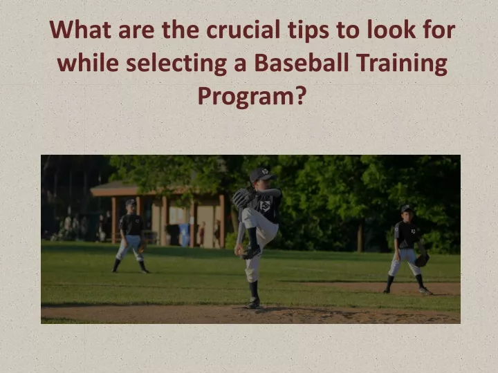 what are the crucial tips to look for while selecting a baseball t raining program