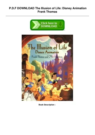 Download[Pdf] The Illusion of Life: Disney Animation by Frank Thomas PreOrder