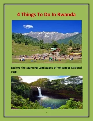 4 Things To Do In Rwanda