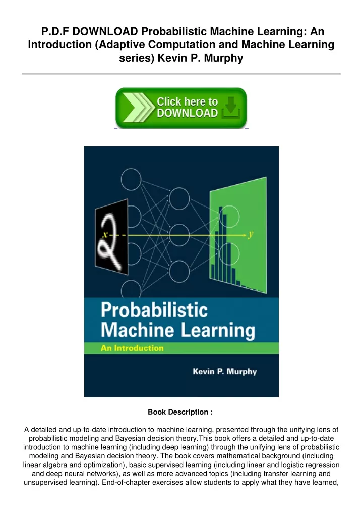 PPT - Read E-book Probabilistic Machine Learning: An Introduction ...