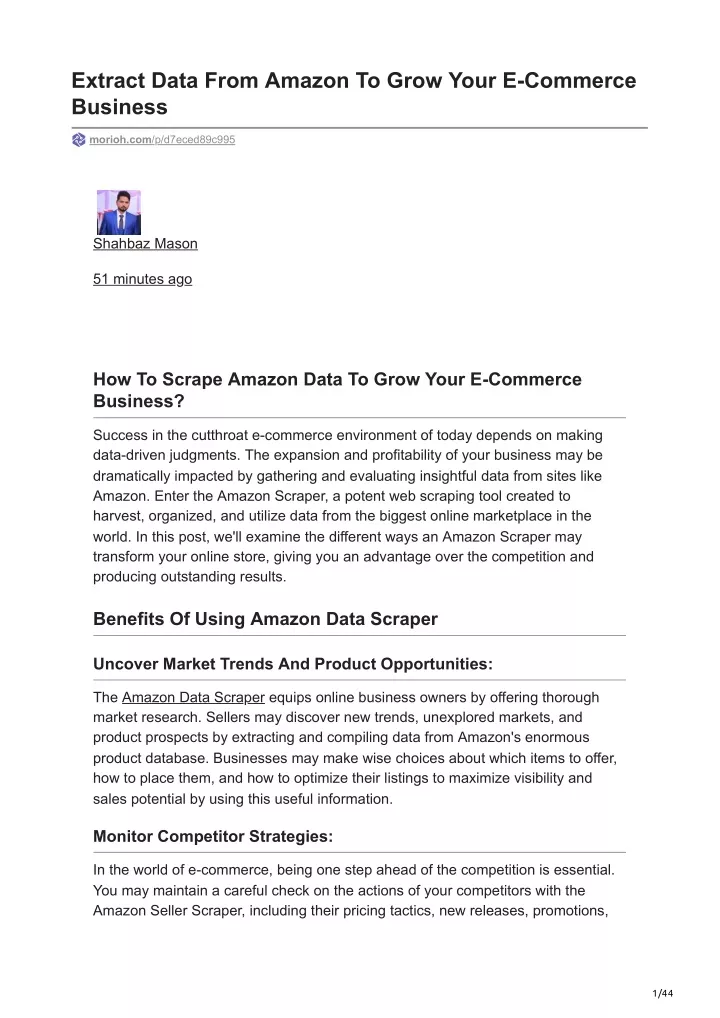 extract data from amazon to grow your e commerce