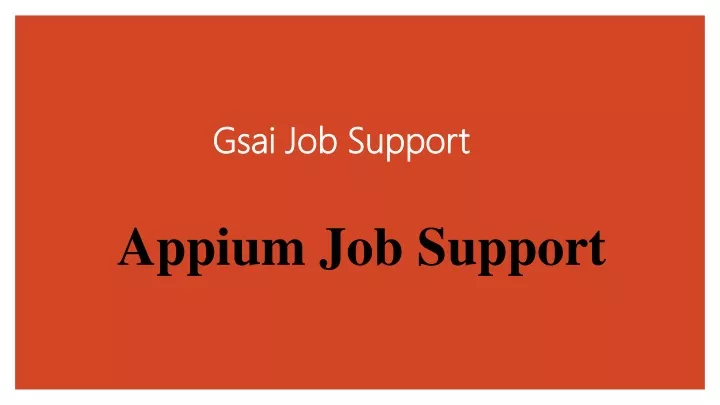 gsai gsai job support job support