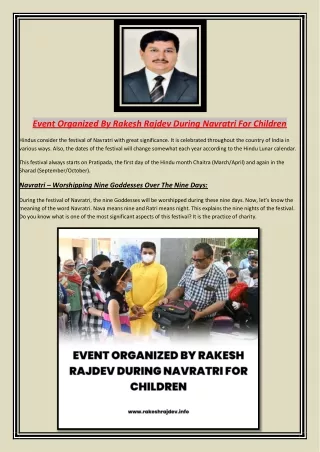 Event Organized By Rakesh Rajdev During Navratri For Children