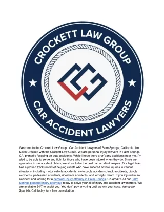 Crockett Law Group | Car Accident Lawyers of Palm Springs