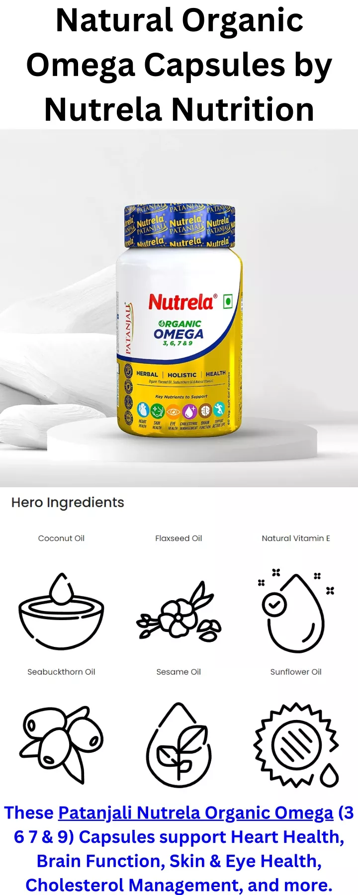 natural organic omega capsules by nutrela