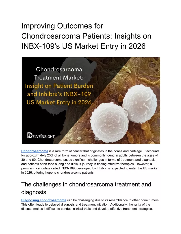 improving outcomes for chondrosarcoma patients