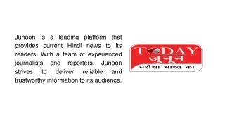 Junoon Your source for current Hindi news