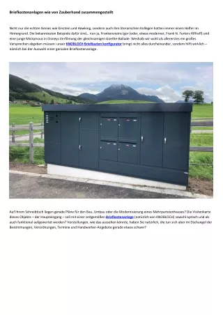 Briefkastenanlagen wie von Zauberhand zusammengestellt