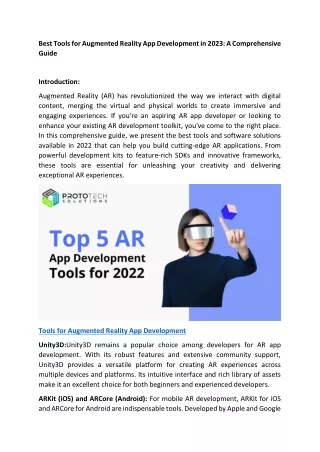 Best Tools for Augmented Reality App Development in 2023