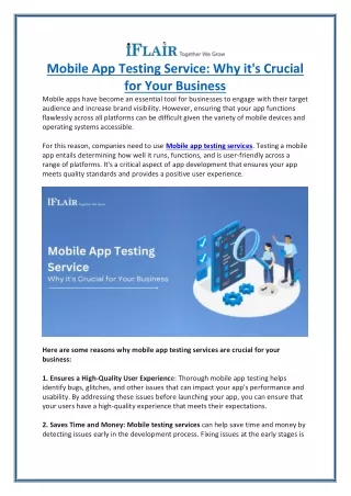 mobile app testing service why it s crucial