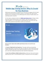 Mobile App Testing Service- Why it's Crucial for Your Business - slide 1