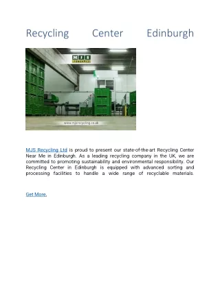 Recycling Center Edinburgh