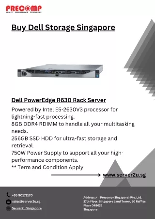 Buy Dell Storage PowerEdge R630 Rack Server in Singapore