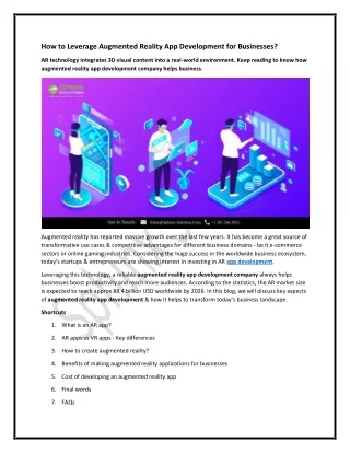 how to leverage augmented reality app development