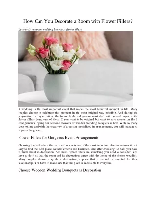 how can you decorate a room with flower fillers