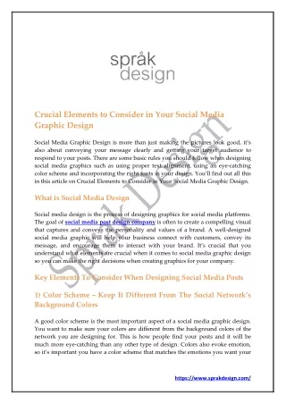 Crucial Elements to Consider in Your Social Media Graphic Design