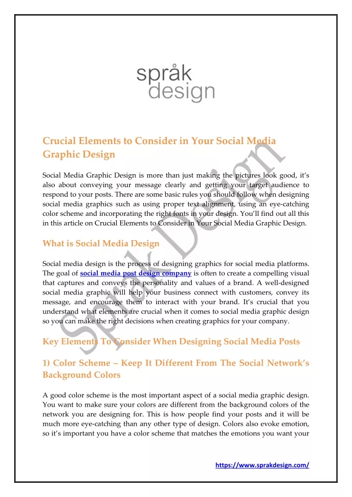 crucial elements to consider in your social media