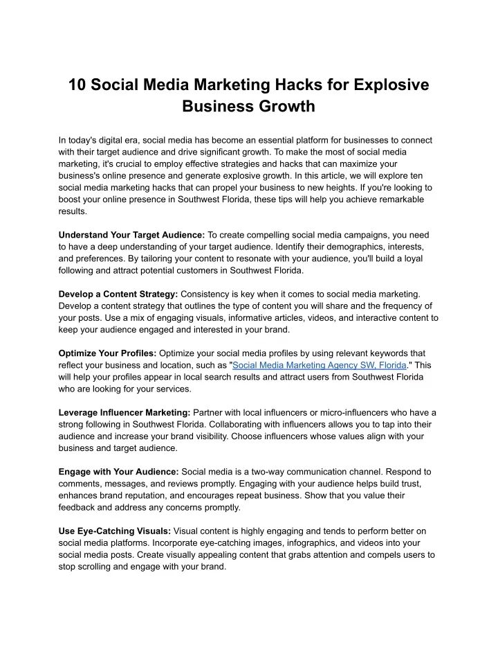 10 social media marketing hacks for explosive
