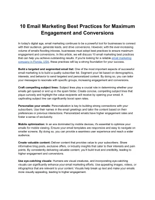 10 email marketing best practices for maximum