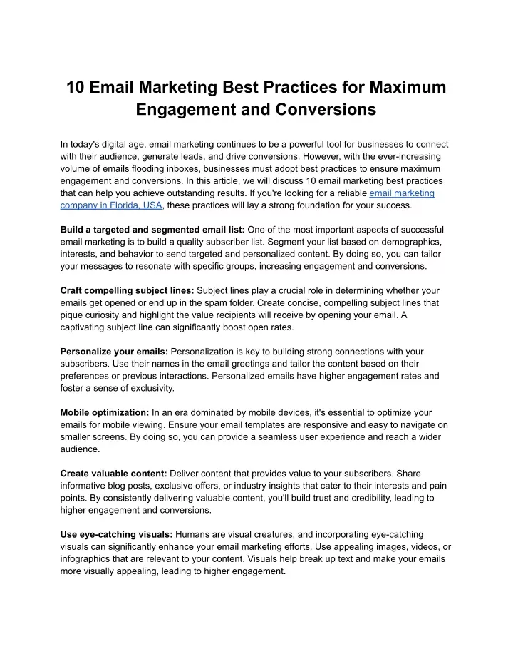 10 email marketing best practices for maximum