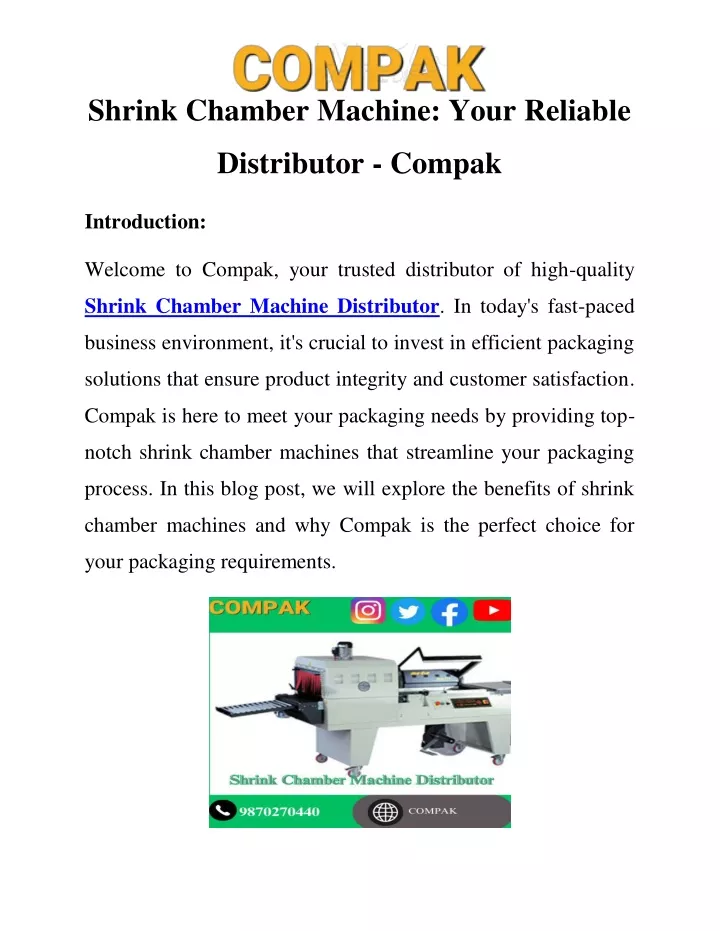 shrink chamber machine your reliable