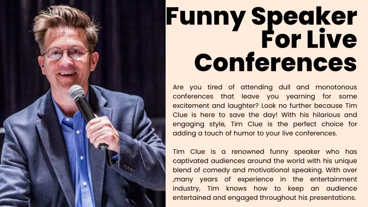 funny speaker for live conferences
