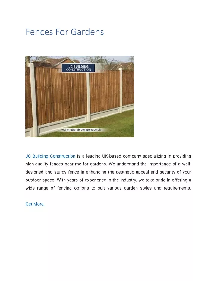 fences for gardens
