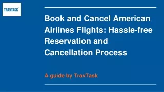 Book & Cancel American Airlines Flights Tickets