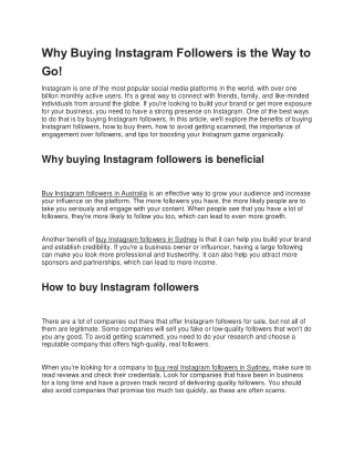 Why Buying Instagram Followers is the Way to Go!