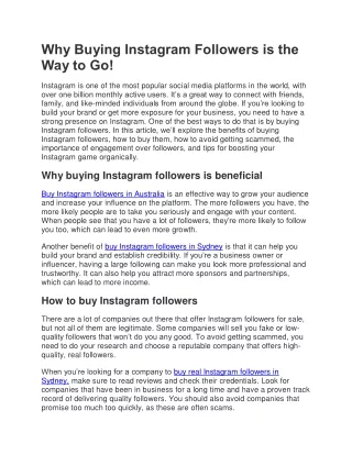 Why Buying Instagram Followers is the Way to Go!